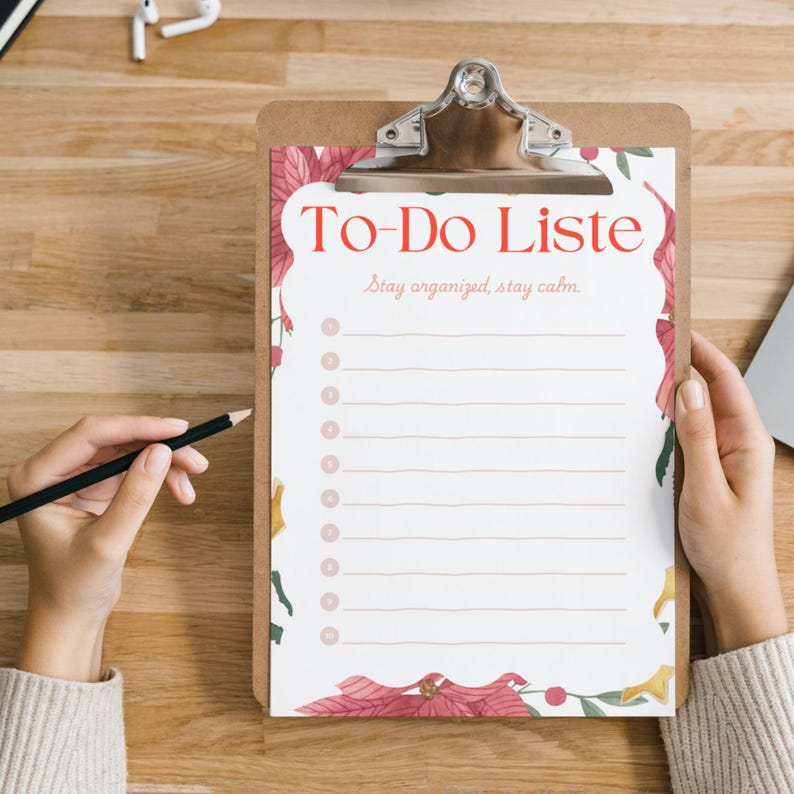 To Do Liste Zum Ausdrucken A4 + A5 – Florale Aufgabenliste – Planer PDF