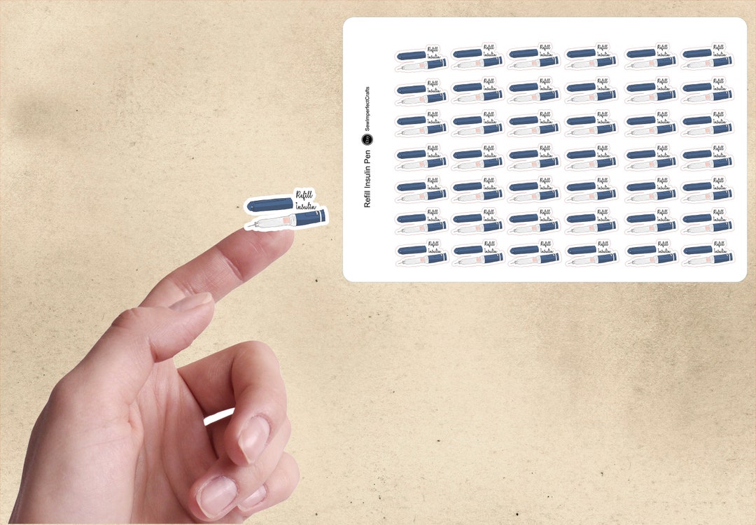 Refill Insulin Pen Planner Stickers Etsy
