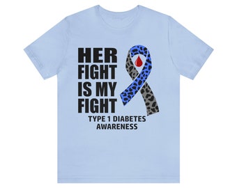 Her Fight is My Fight Diabetes Awareness Unisex Jersey Short Sleeve Tee