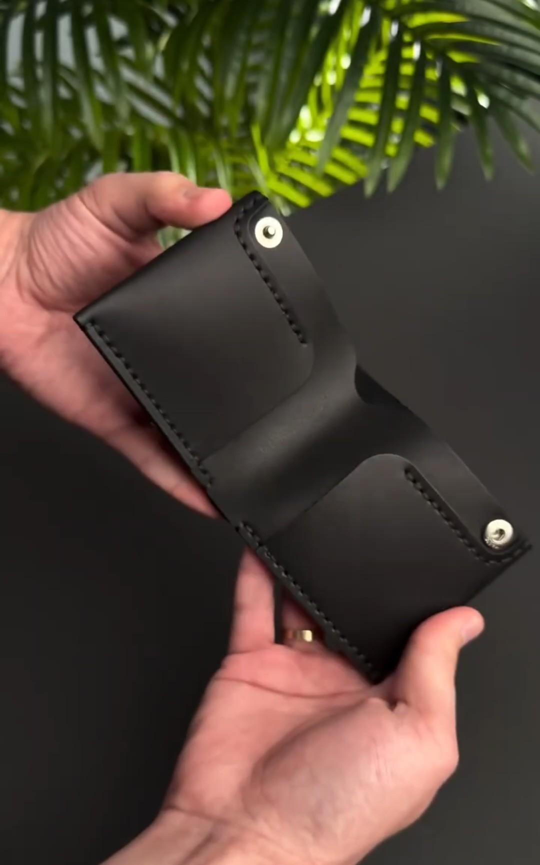 Human Made Wallet Handmade Slim Leather Bifold Wallet | Personalized Card Holder - Etsy