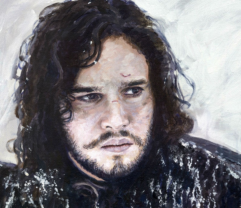 Original Acrylic Painting Game of Thrones Jon Snow Portrait | Etsy