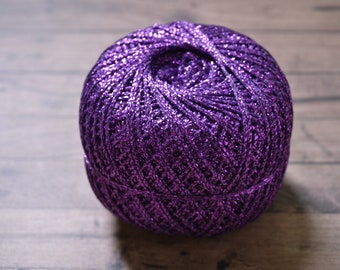 Fil scintillant, fil scintillant, fil au crochet, fil à broder Royaume-Uni, violet foncé