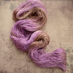 Handdyed Mulberry Silk thread, yarn  for embroidery, art quilting ,40m in 10g variegated, on the photo 400m 100g skein