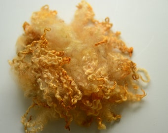 Sheep fleece 30g, doll hair, curls, sheep locks, hair for angels, needle felting, fibre for spinning,  blond hair, gold hair