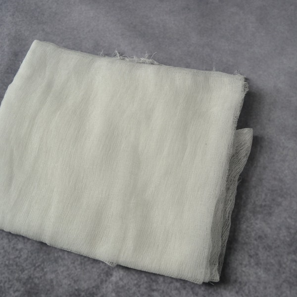 Cheesecloth 2 yards, scrim, cotton, for felting, pure white