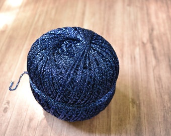 Glitter yarn, sparkle yarn, crochet yarn, embroidery thread UK, blue 350m 50g