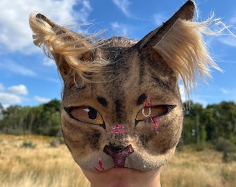 Therian Cat Mask - Cosplay Mask - Handmade Cat Mask - Ready to ship
