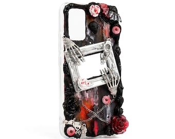 Goth Phone Case, Mirror Cream Glue Case, Gothic Decora Style Accessories