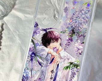 Custom Liquid Glitter Phone Case, Personalized Photo Insert Cover, Anime Fans Gift