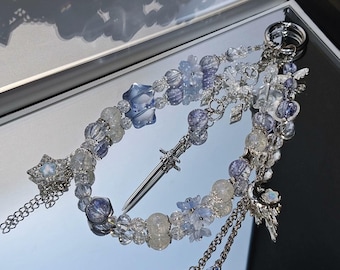Love and DeepSpace Xavier Inspired Light Hunter Charm Set with Celestial Sword, Star Details