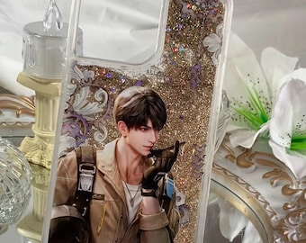 Love and Deep Space - Coque de portable scintillante Caleb avec personnalisation photo