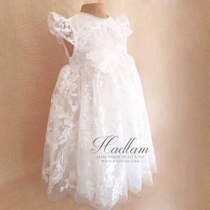 Chloe, abito in pizzo per bambina, abito in cotone di famiglia, abito haute couture color avorio, abito da battesimo, abito da damigella, abito da compleanno per bambine, battesimo