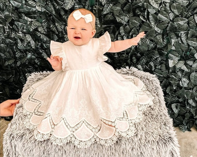 Baby  Girl Cotton Stuff Dress In Green Flower Print main image 0