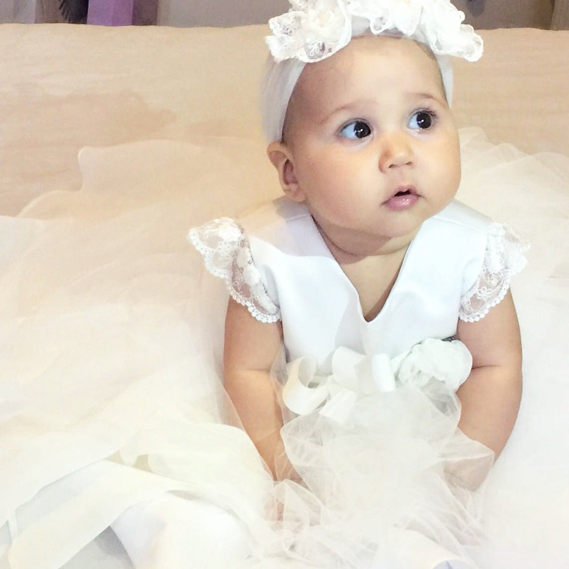 Sofia Ivory Fluffy Boofy Tulle Tutu Princess Christening Gown | Etsy