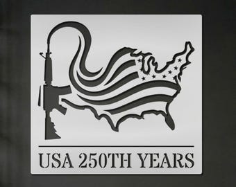 USA Flag with Gun Metal Art, Patriotic American Art, USA Independence Day Decor, American Freedom Artwork, Historical USA Wall Decor