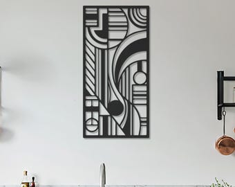 Abstract Geometric Metal Wall Art, Minimalist Line Art Decor, Valentine’s Day Gift for Her, Modern Wall Sculpture, Home Office Wall Decor