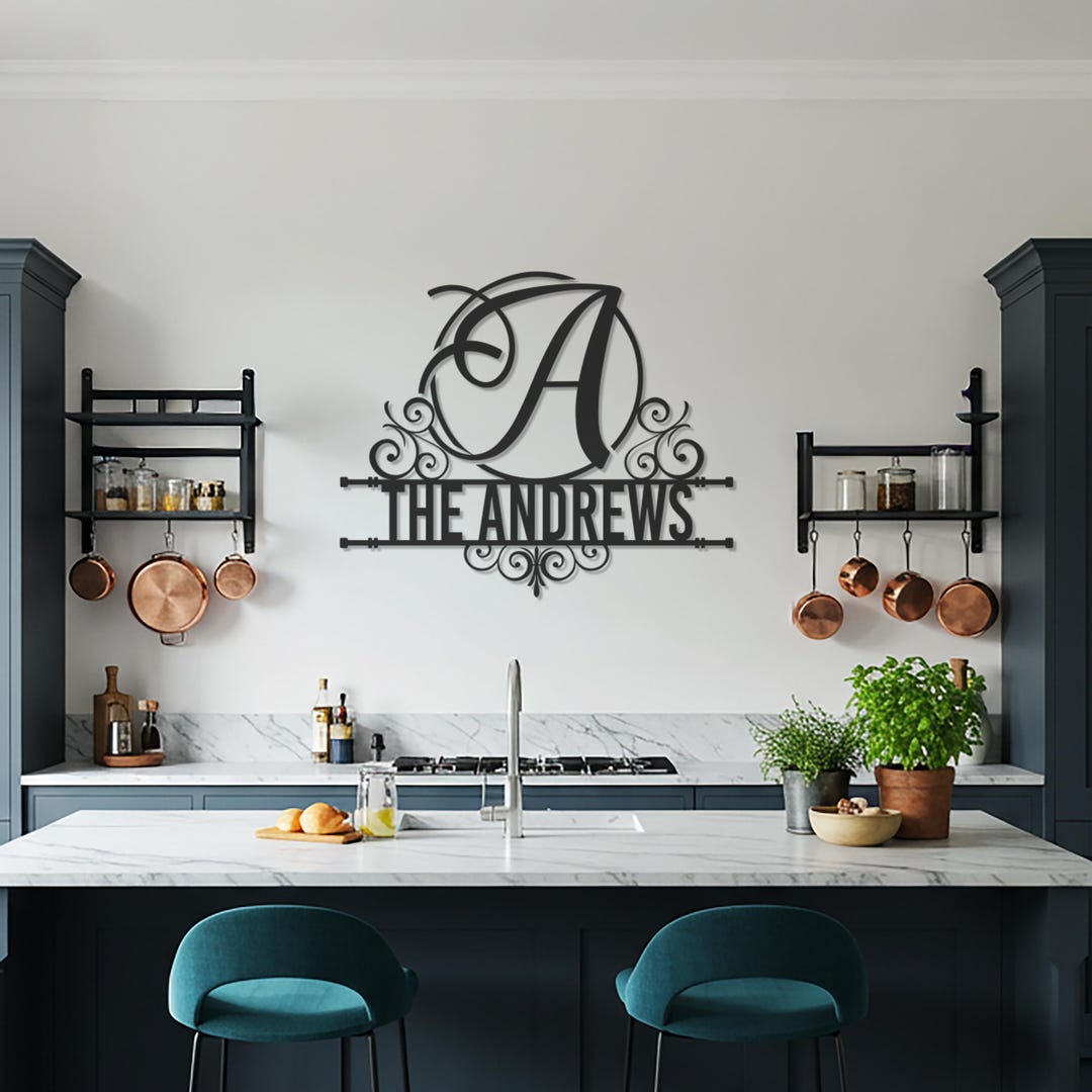 Personalized Family Name Wall Art, Custom Initial Letter and Last Name ...
