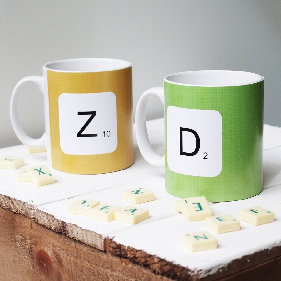 Personalised 'scrabble Initial Letter' Mug Etsy UK