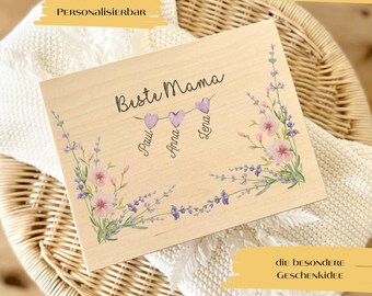 Personalisierte Erinnerungskiste für die beste Mama, Geschenk Mama, Holzkiste, Weihnachtsgeschenk, Geschenk, Geschenkbox, Floral, Geburtstag
