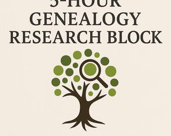 Bloque de investigación genealógica profesional de 5 horas / Ascendencia, historia familiar y análisis de ADN