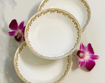 Antieke Haviland Limoges-bessenschalen set van 5 porseleinen fruitdessertschalen met gouden rand