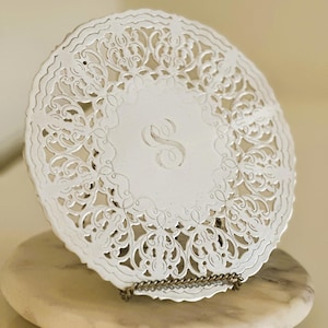 Vintage Italian Silverplate Footed Trivet William Adams Style Pierced Openwork Monogram S