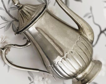 Vintage EPNS Silver Plate Coffee Pot, Silverplated Coffee Server, Unmarked Hollowware, Farmhouse Kitchen, Cottagecore