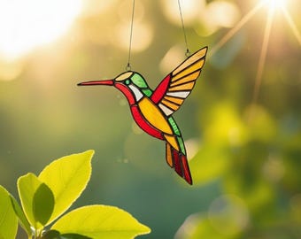 Mönster för kolibrimålning – digital nedladdning (pdf, svg, png, jpeg), mall för gör-det-själv-solfångare