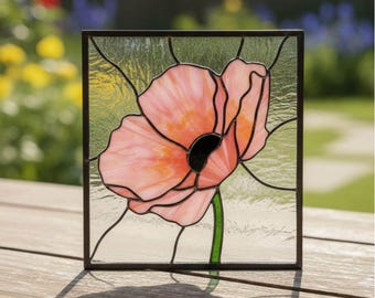 Blumen Glasmalerei Muster - florale Sonnenfänger Vorlage, botanisches Dekor, digitaler Download