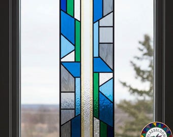 Abstract Stained Glass Pattern Modern Suncatcher Template Geometric Wall Art Digital Download SVG PDF
