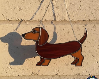 Gebrandschilderd glaspatroon teckel – sjabloon hond Suncatcher (digitale download)