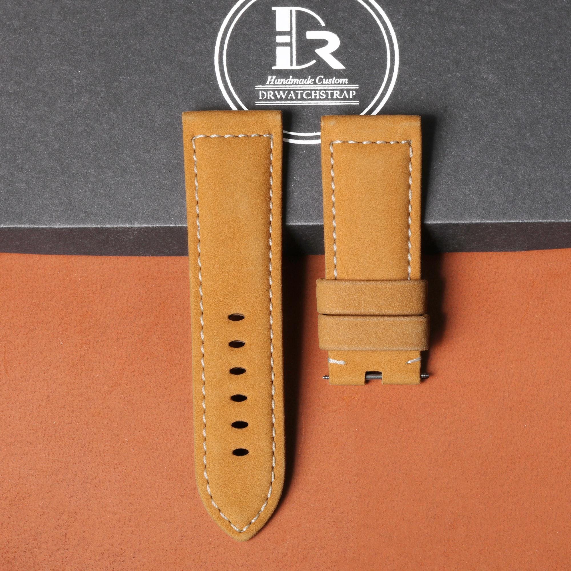 Qualität Dick Braune Italienische Leder Uhr Armband Für Panerai Pam
