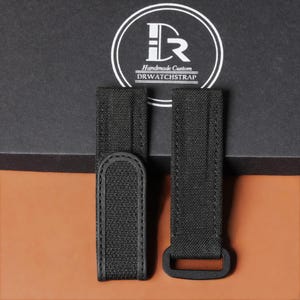 Handmade Sailcloth hook and loop Watch Strap: Flat End lugs Replacement