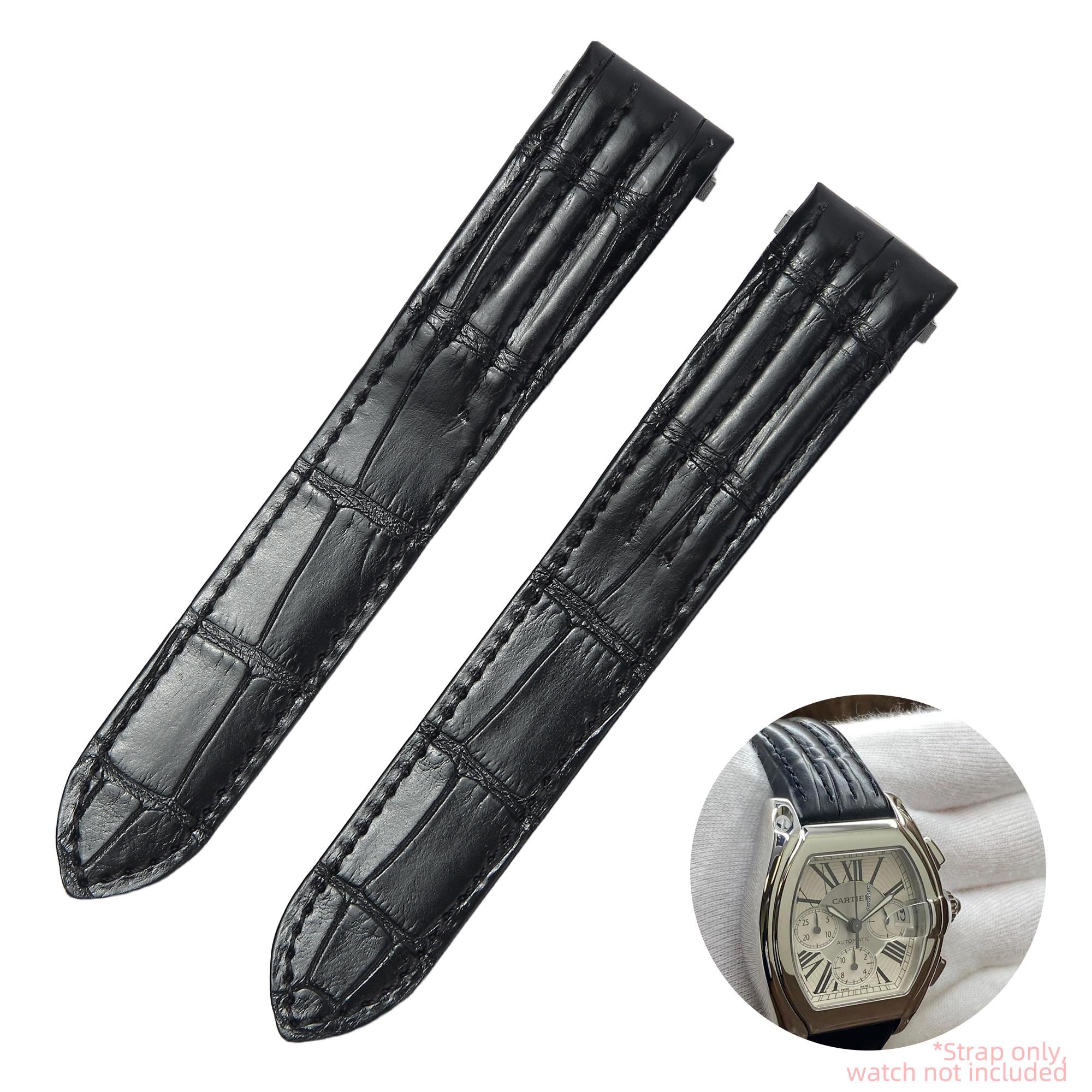 Authentic Cartier Roadster Genuine Leather Watch Straps & Stainless Steel Buckle Blue Leather Strap for Cartier Roadster – Quick Release  main image 2