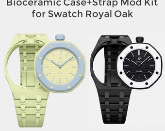 Correa para reloj Swatch Pop - Kit de modificación de caja de biocerámica + correa (multicolor)