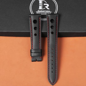 Handmade Ersatzband für Chopard Mille Miglia, 19 mm, 21 mm, Custom Kalbsleder Lederband