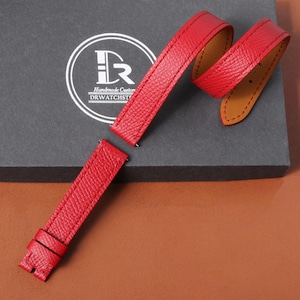 Handmade Epsom Leather Double Tour Watch Band for Hermes