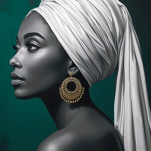 Headwrap Afro Art | Samtida porträtt | Digital nedladdning