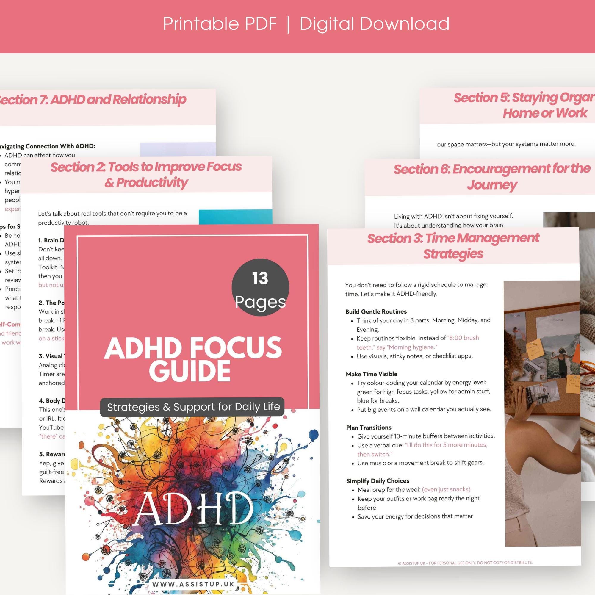 ADHD Focus Guide | Printable Toolkit for Focus and Organisation ...