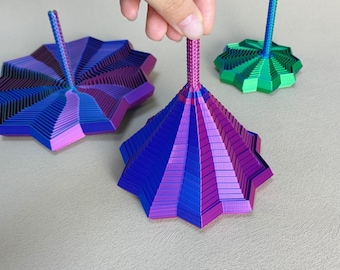 Expanded Sensory Fidget Star with Handle, Very Satisfying Sight and Sound with Hypnotizing Visual Fidget Toy