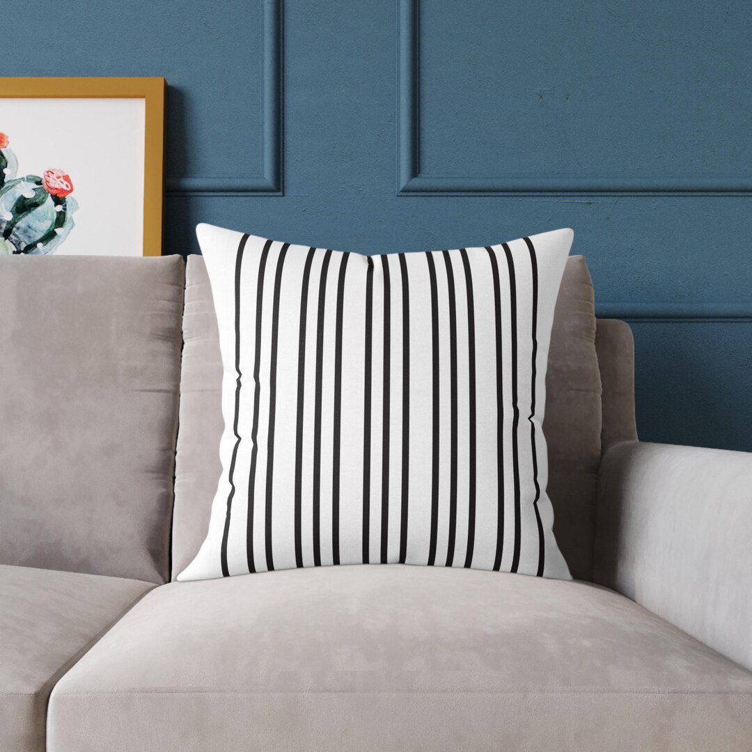 Take A Look About Black And White Striped Throw Pillow