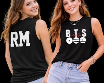 Custom B.T.S Tour Shirt Muscle Tank, Personalized BTS Name Back, ARMY Style