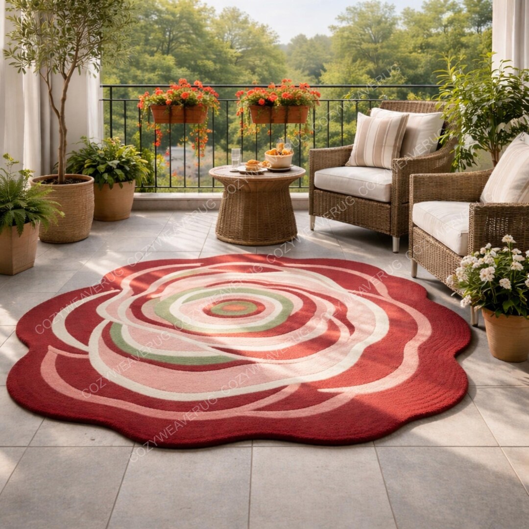 Hand Tufted Floral Wool Area Rug – Multi Irregular Design for Kids Room ...