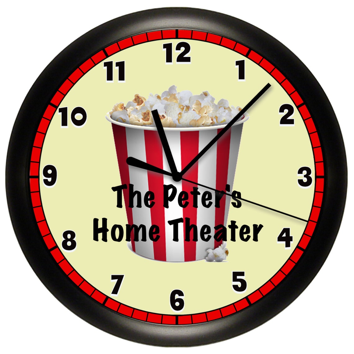 Personalized HOME THEATER Wall Clock Etsy