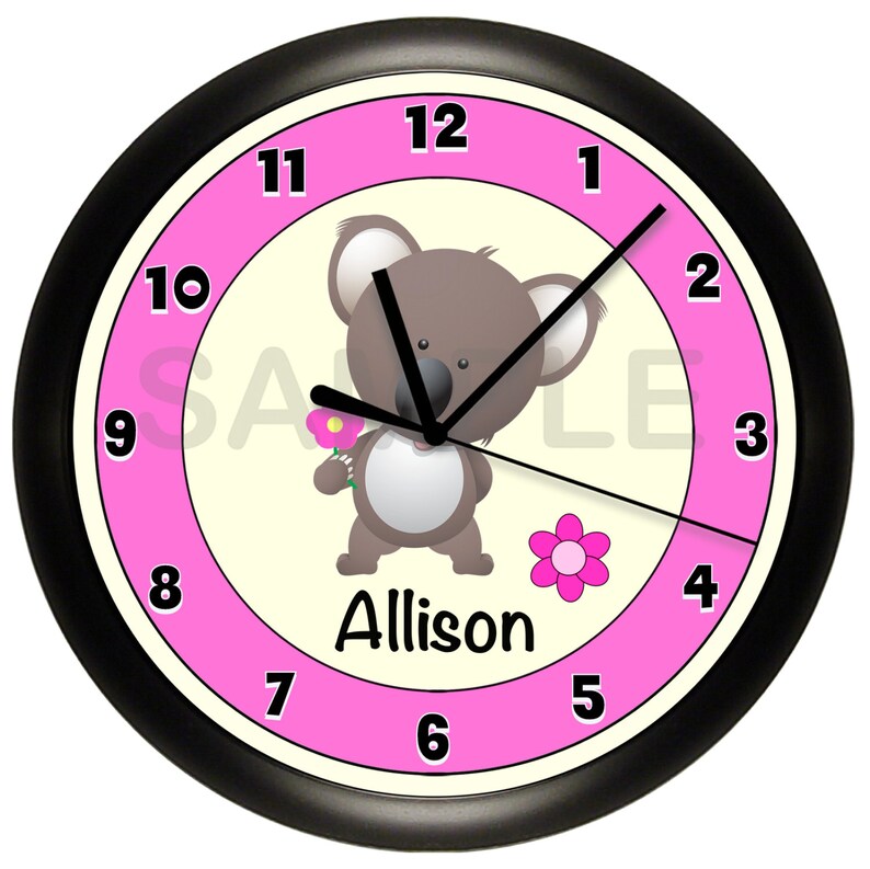 Koala Bear Nursery Wall Clock Etsy