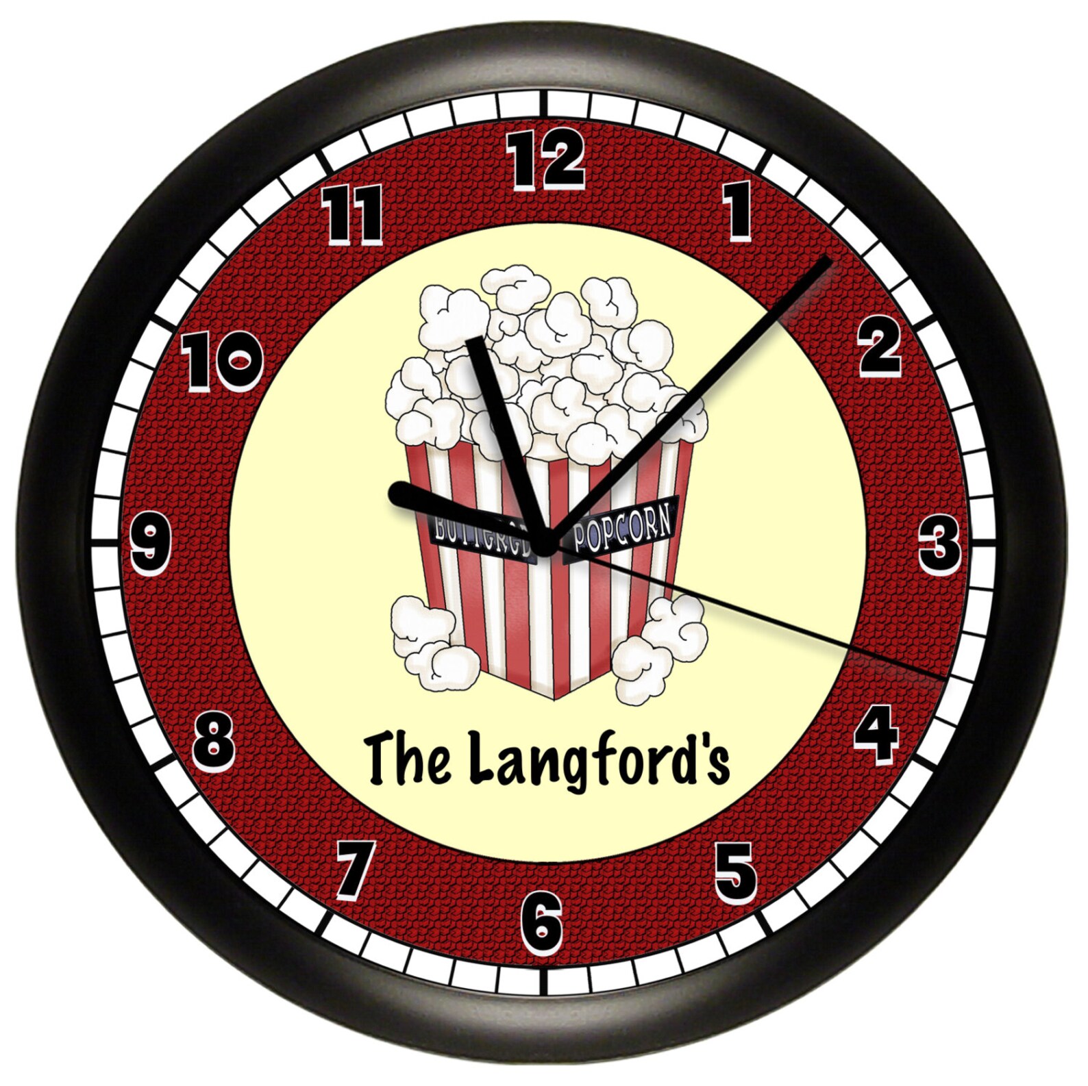 Personalized Home Theater Wall Clock Movie Night Etsy