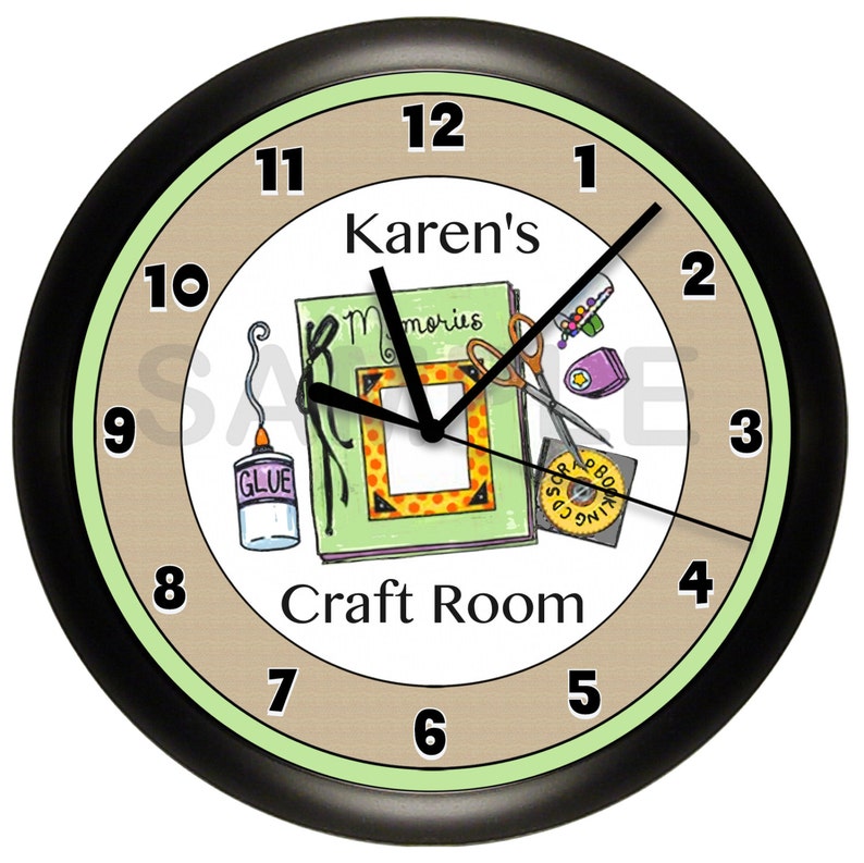 Personalized Scrapbook Room WALL CLOCK Craft Room Scrapbooking Etsy