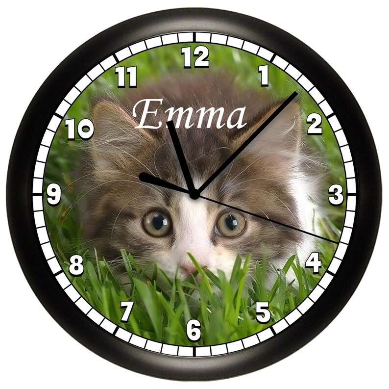 Personalized Kitten Cat WALL CLOCK Etsy