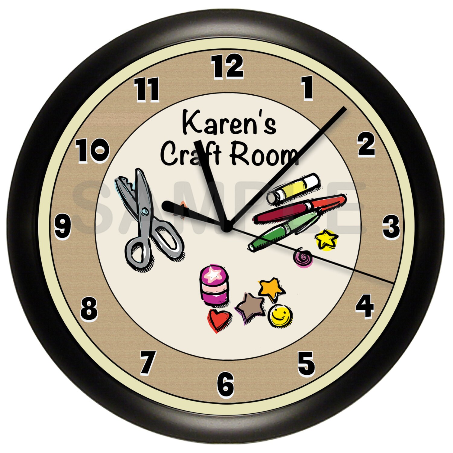 Personalized Custom Scrapbook Room WALL CLOCK Craft Room Etsy