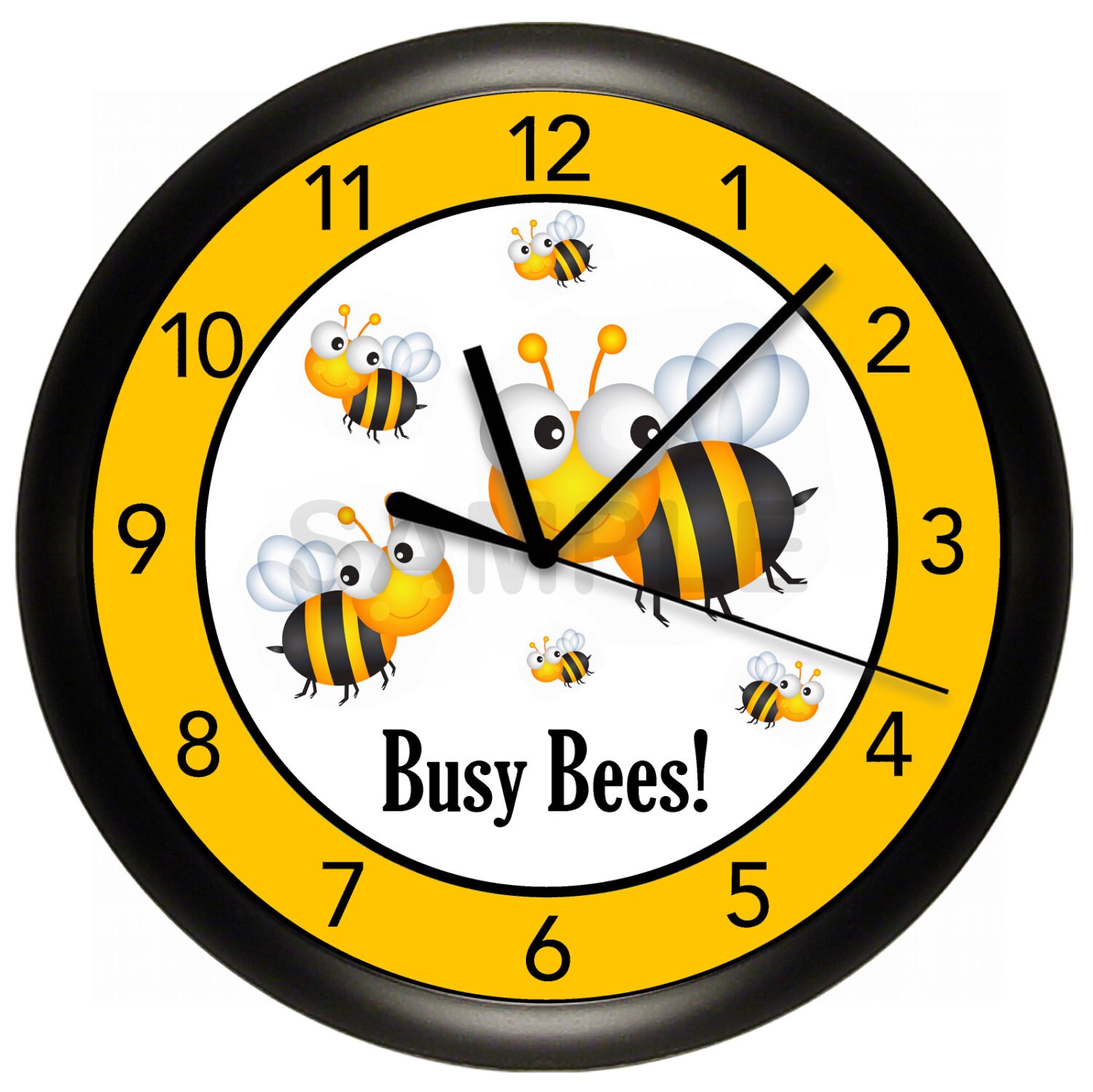 Bumble Bee Classroom Wall Clock Personalized 10 Inch Diameter Etsy
